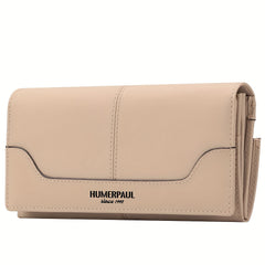 HUMERPAUL Women's RFID Blocking Leather Wallet Long Classic Travel