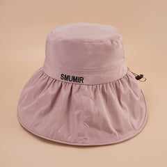 Ruffles Bucket Hat SMUMIR Embroidery Wide Brim Sun Hat