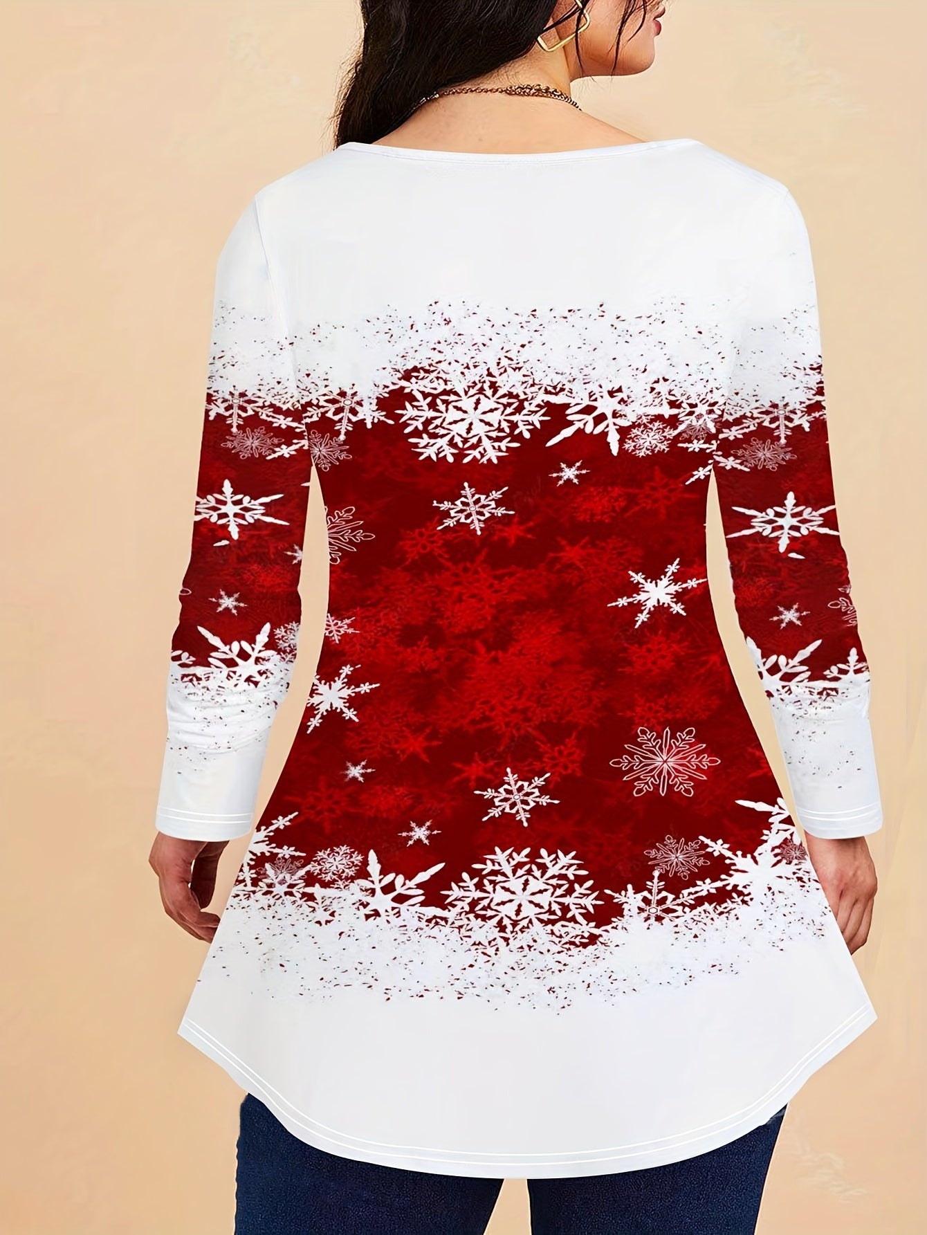 Women's Plus Size Snowflake Print Tee & Leggings Set