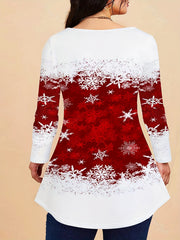 Women's Plus Size Snowflake Print Tee & Leggings Set