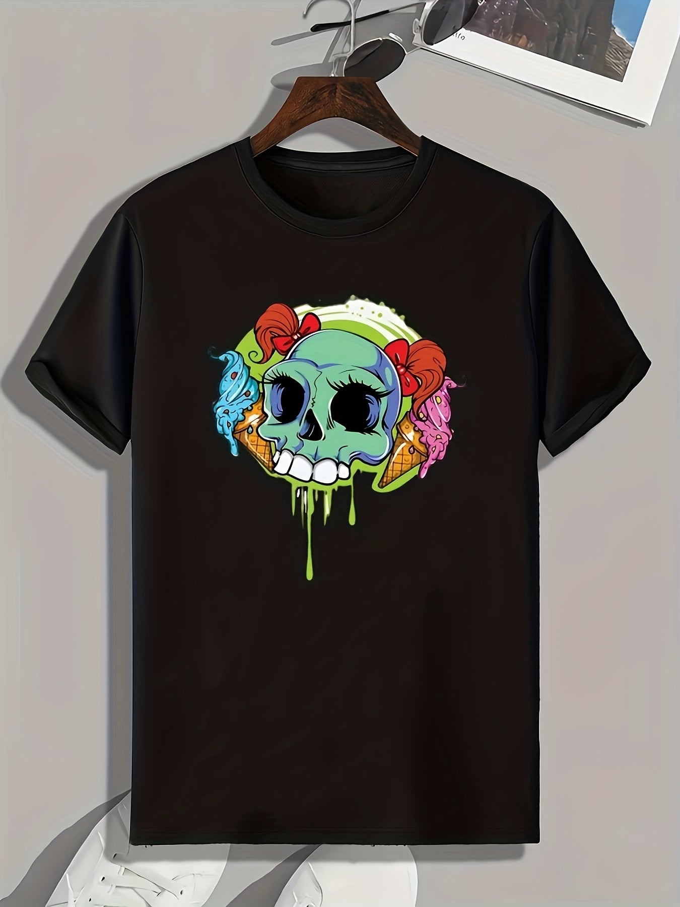Skull And Ice Cream Men's Graphic T-shirt for Summer