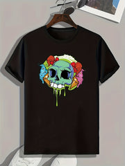 Skull And Ice Cream Men's Graphic T-shirt for Summer