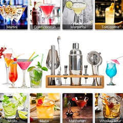14pcs Cocktail Shaker Set Bartender Kit Silvery