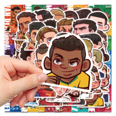 50pcs Soccer Player Stickers PVC Waterproof Decals for Phone Laptops Water Bottl