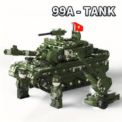 Tank Series M1A2 Leopard 2 T14 DF41 99A Building Block Model Toys