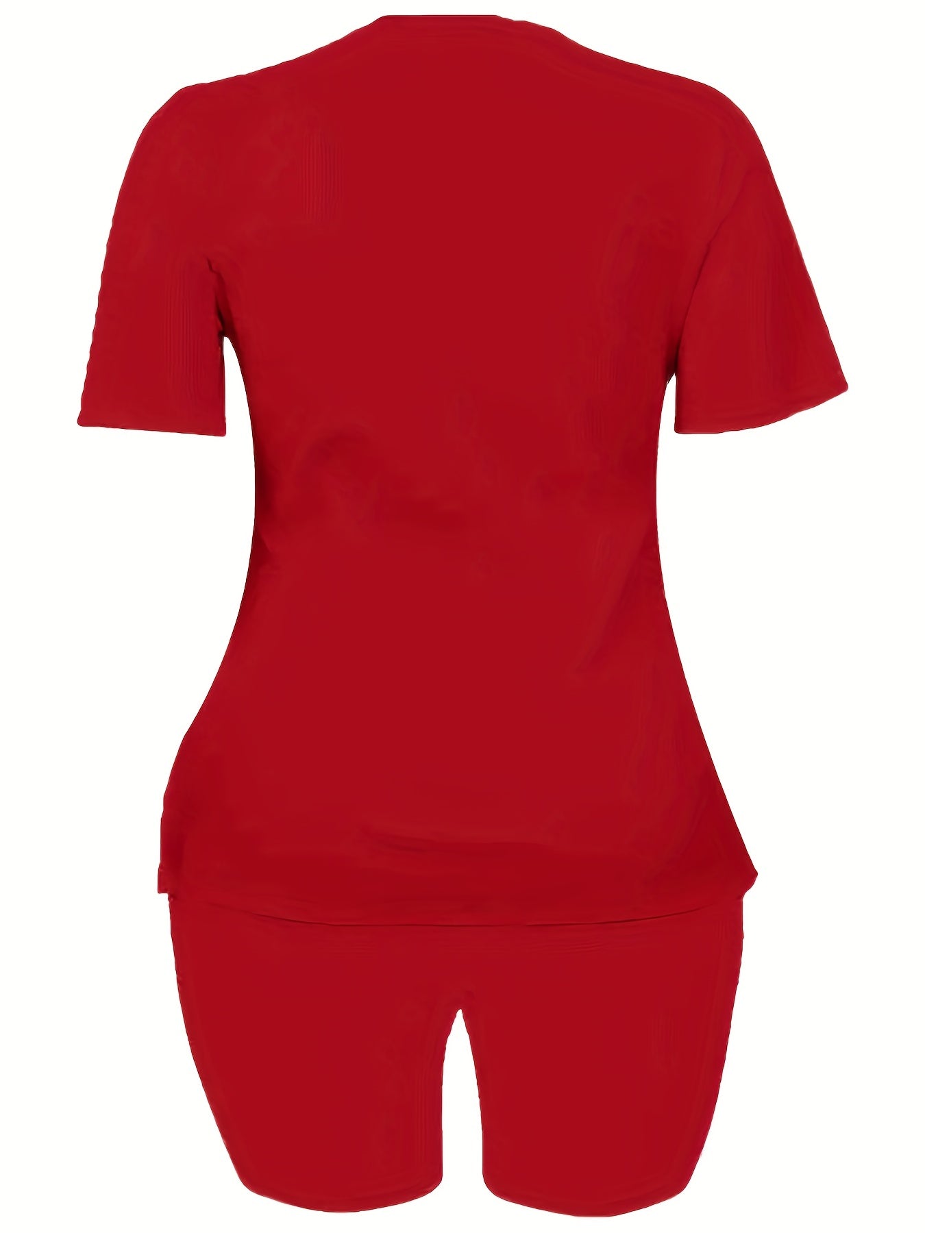 Casual T Shirt & Biker Shorts Set Women's Outfit