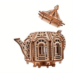 Wooden 3D Teapot Puzzle Model Kit for Adults Gift
