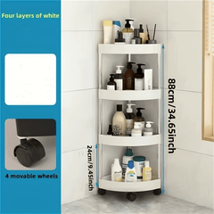 4-Tier Rolling Storage Cart for Kitchen Bathroom Laundry Room