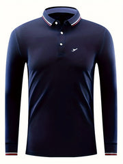 Mens Golf Shirt Plane Pattern Print Short Sleeve Breathable Top