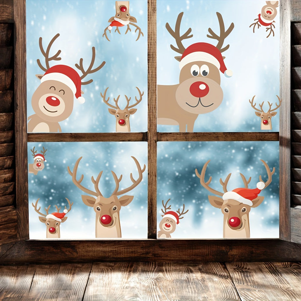 Christmas Reindeer Wall Decal Happy Cartoon Reindeer Wall Mural