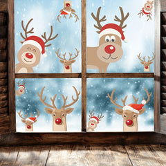 Christmas Reindeer Wall Decal Happy Cartoon Reindeer Wall Mural