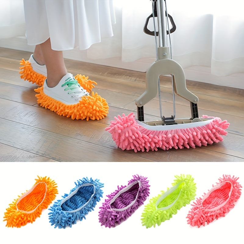 Chenille Lazy Mopping Slippers Cover Washable Mopping Slippers