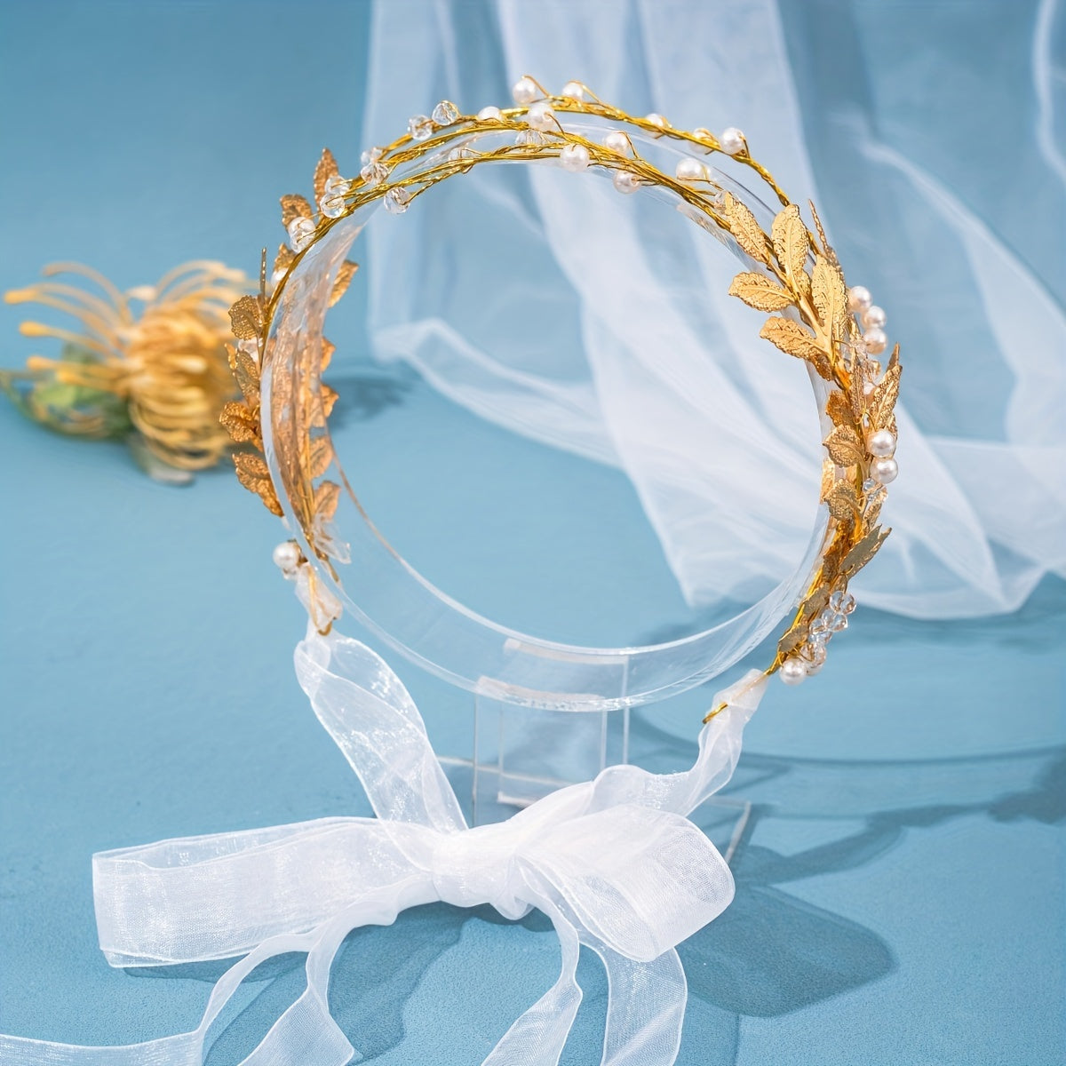 Golden Leaf Hairband Bridal Headdress Wedding Dress Accessories