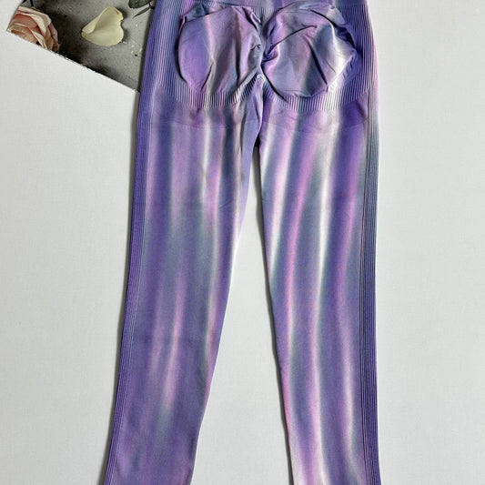 Tie Dye Seamless Yoga Pants Butt Lifting Slimming Leggings