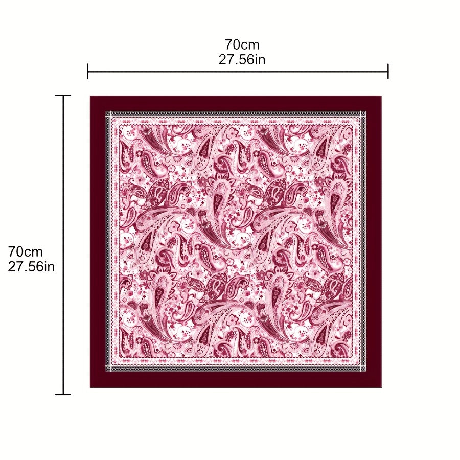Vintage Paisley Print Bandana Graffiti Shawl Square Scarf For Women