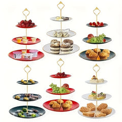 3 Layer Serving Platter Fruit Snack Tray Melon Fruit Snack Tray Hollow Plate