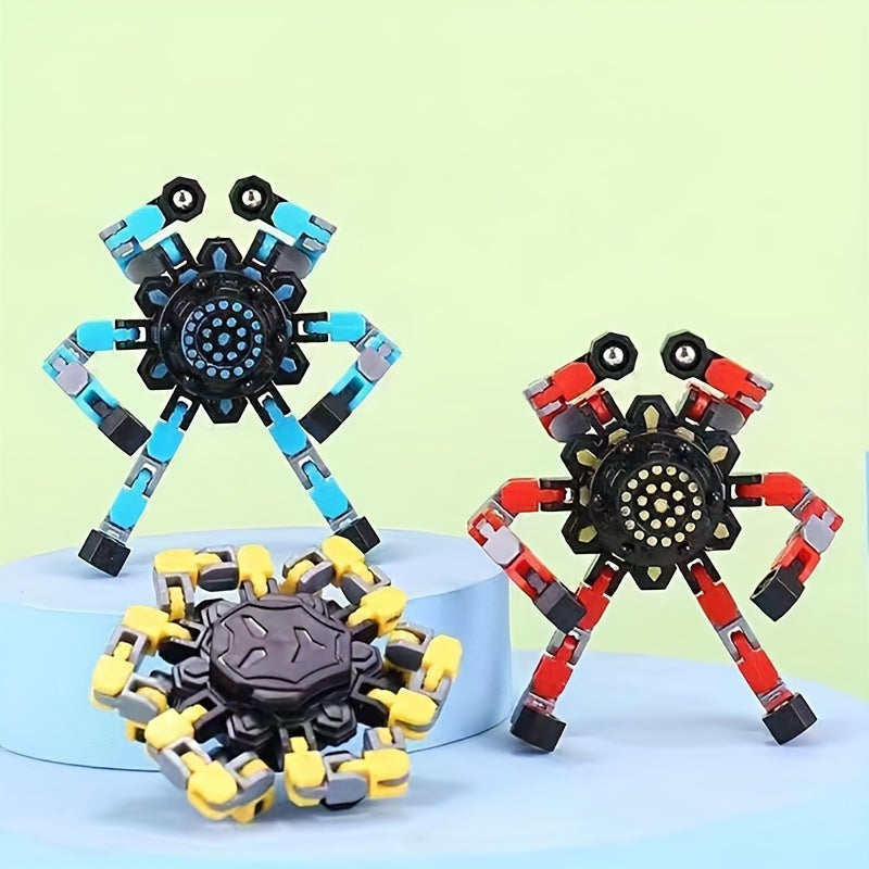 2pcs Transformable Fidget Spinner Toys for Kids Colorful Durable Plastic