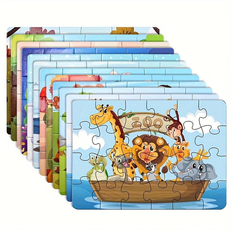 12 Boxes Cartoon Jigsaw Puzzle Insect Farm Animal Primary 24pcs