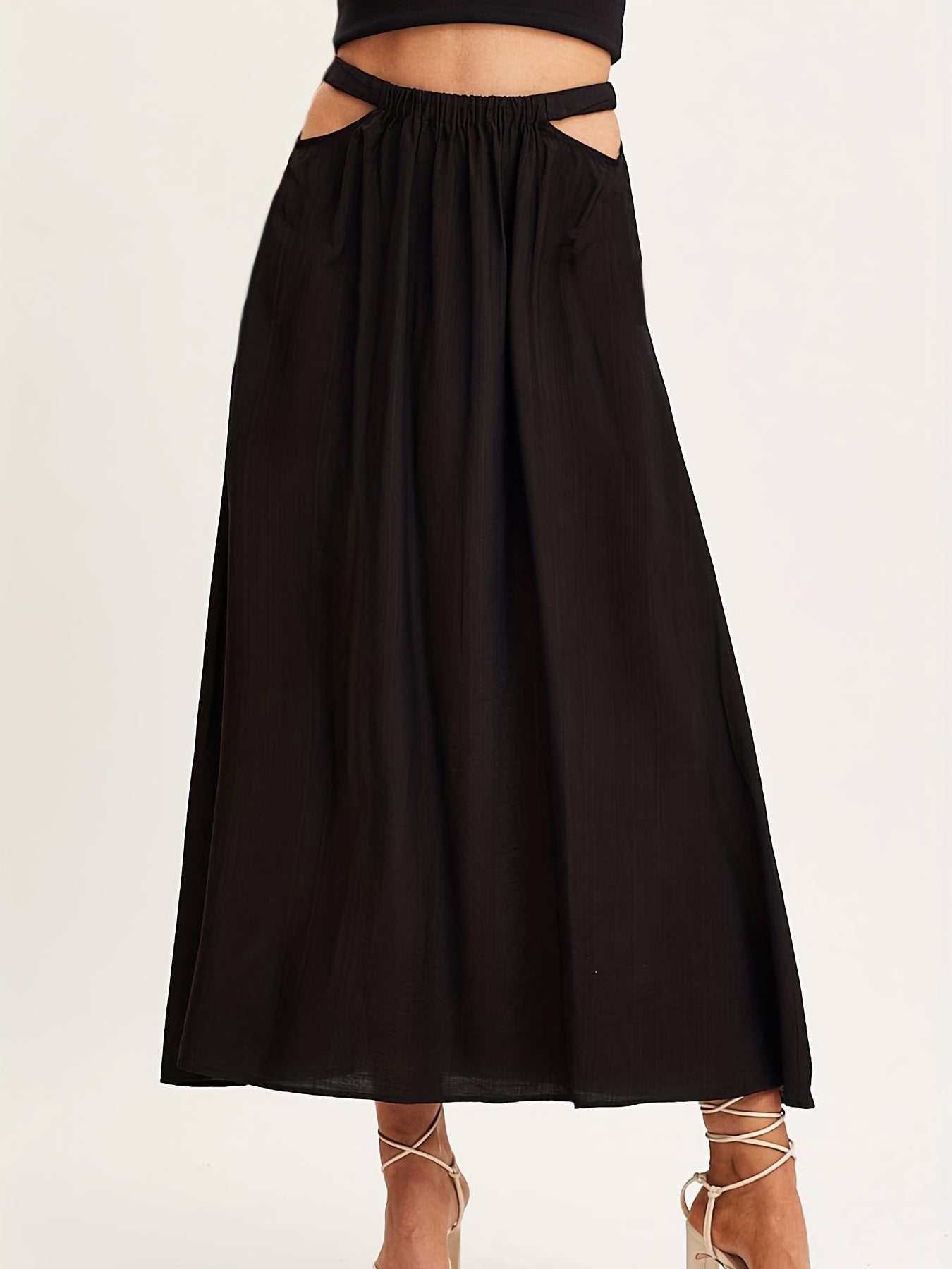 Pleated Elastic Waist Skirt for Spring & Summer