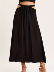 Pleated Elastic Waist Skirt for Spring & Summer