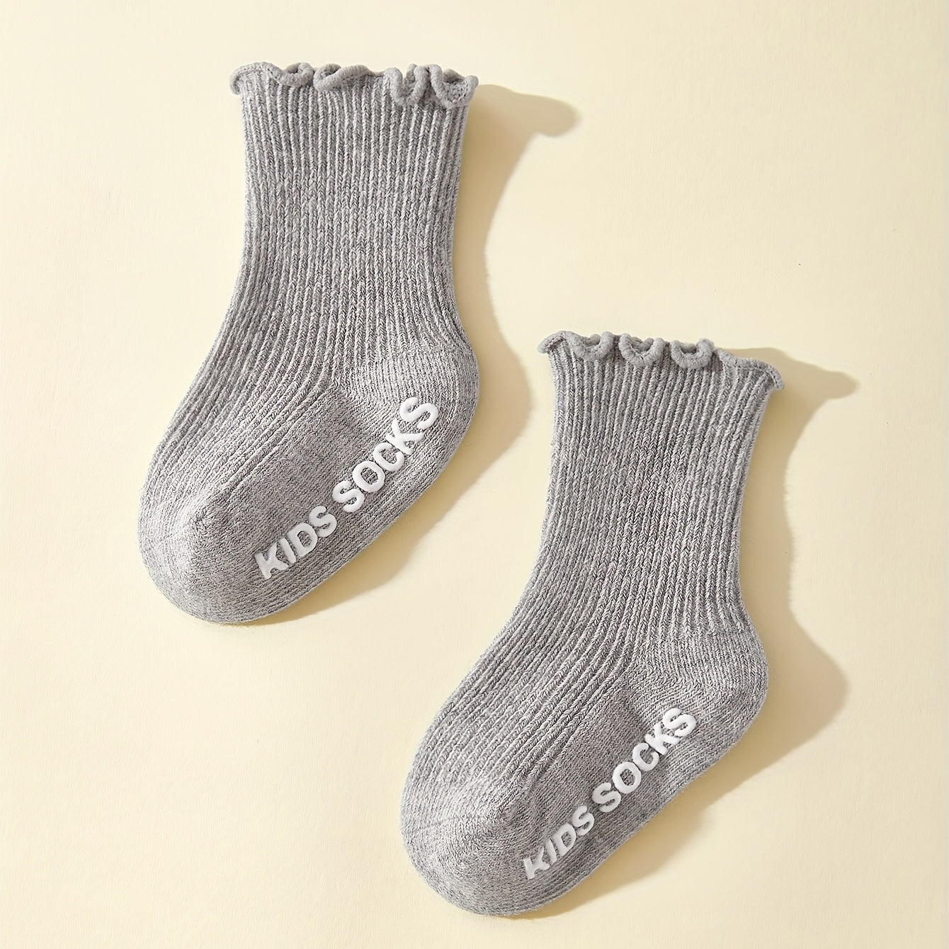 3 Pairs Ruffled Knit Floor Socks for Baby Boys & Girls