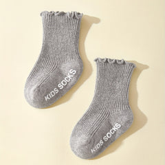 3 Pairs Ruffled Knit Floor Socks for Baby Boys & Girls