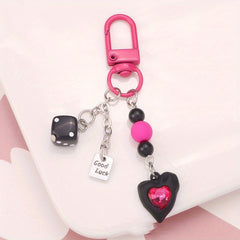 Pink Rose Keychain with Butterfly for Girls