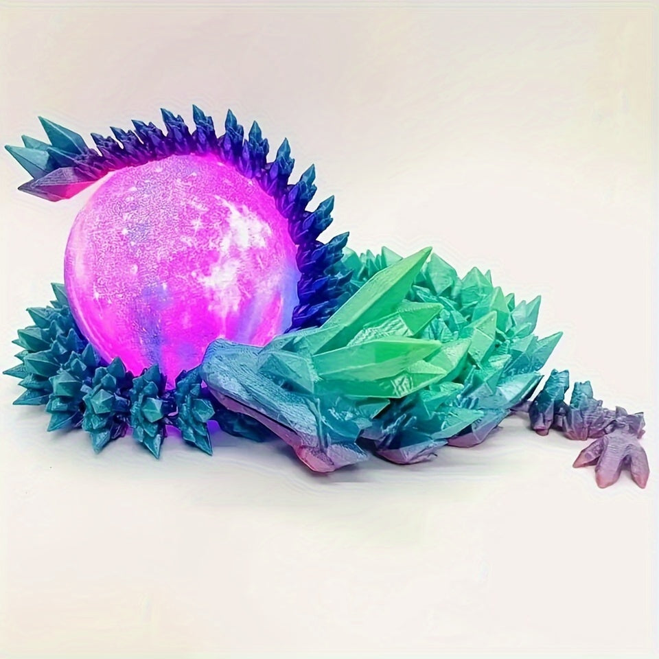 3D Printed Dragon Laser Crystal Collectible Toy Home Decoration