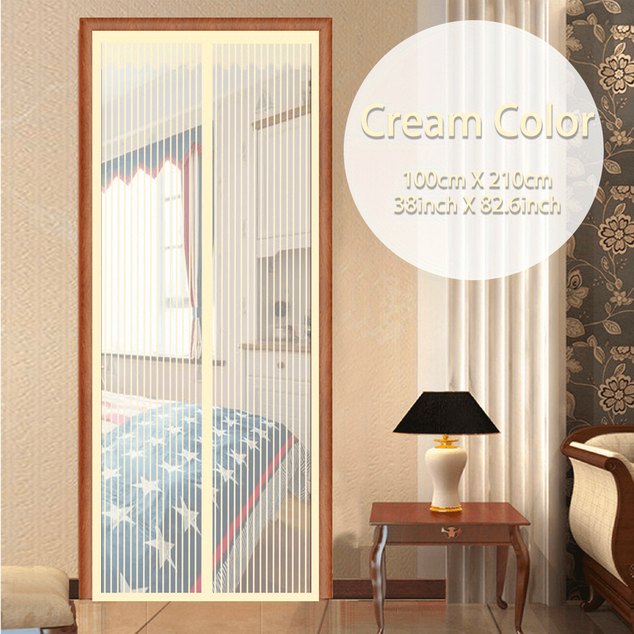 Magnetic Screen Door 38 x 83 - Keep Bugs Out, Pets & Kids In
