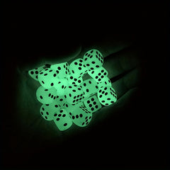 10pcs Glow in the Dark Dice Set 14mm Rounded Dot for Nightclubs Bars KTVs