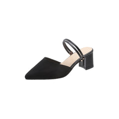Chunky Heeled Pumps Double Strap Sandals
