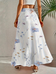 Floral Print Maxi Skirt Elastic Waist Women's Clothing