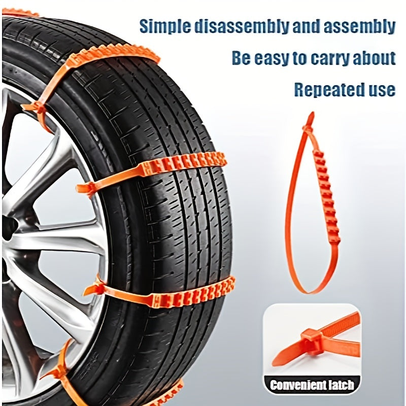 12pcs Car Tire Chain Snow Rope Truck Off Road Vehicle Traction