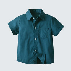Kids Solid Short Sleeve Shirts