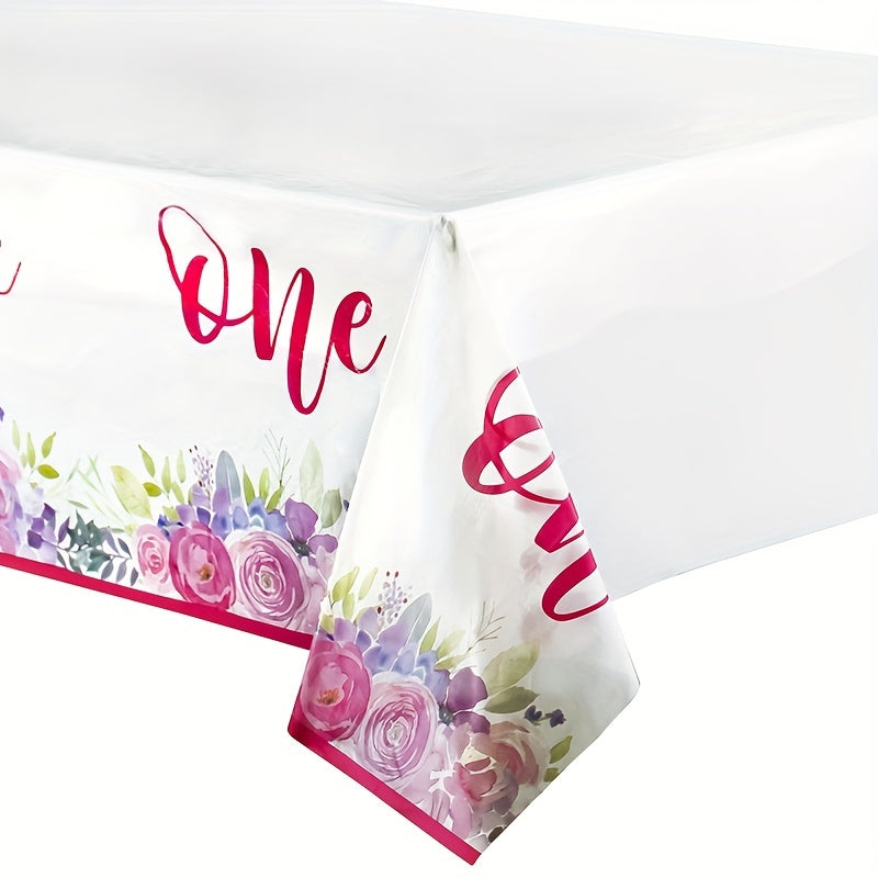 Pink One Themed Party Tablecloth Birthday Party Supplies