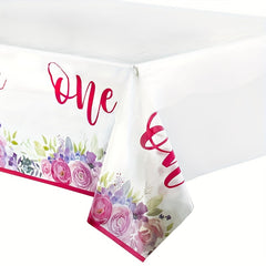 Pink One Themed Party Tablecloth Birthday Party Supplies