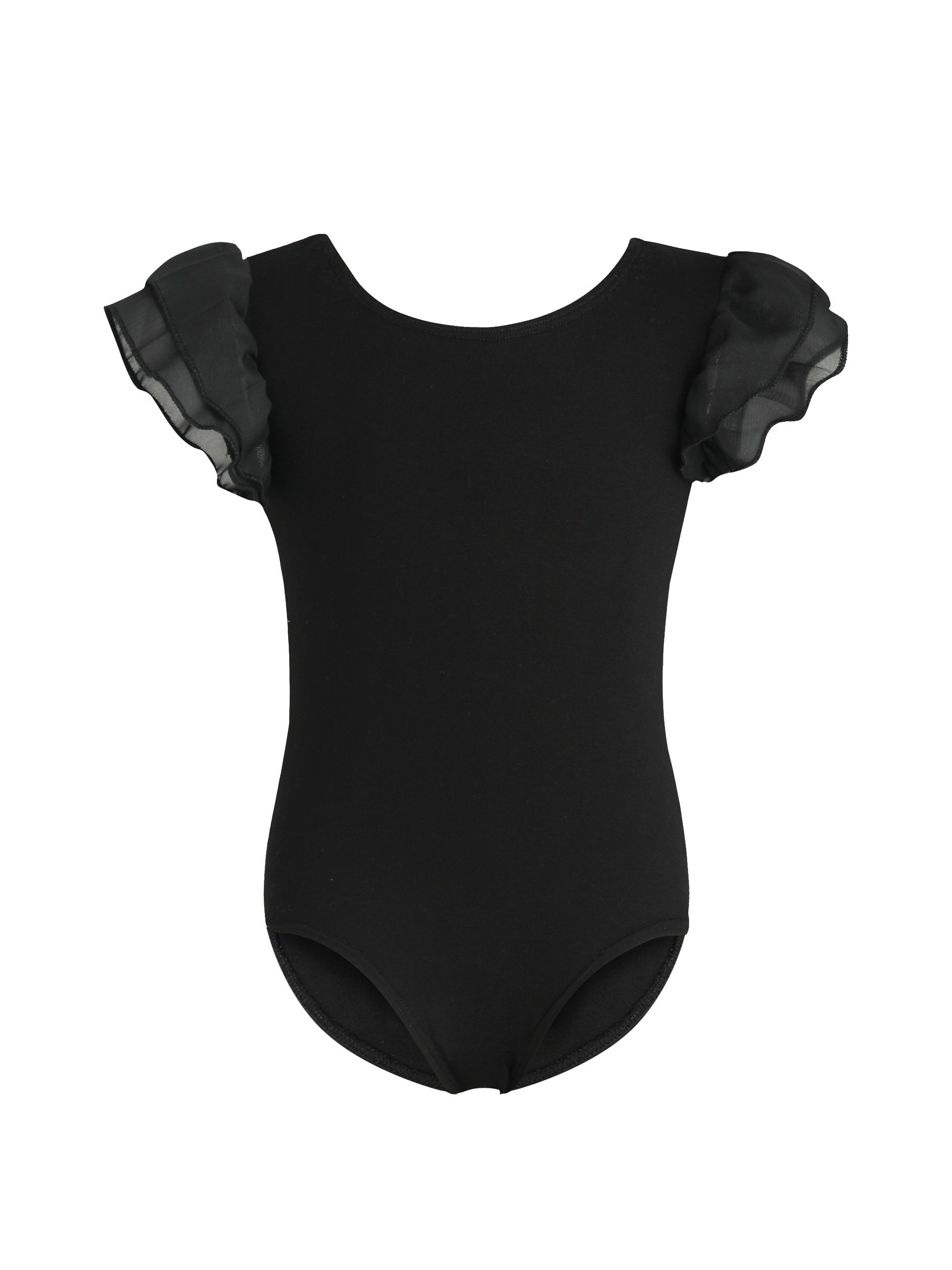 Girls Chiffon Ruffle Sleeve Leotard for Ballet Dancing
