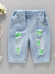 Boys Ripped Denim Shorts Summer Kids Clothes