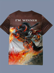 Street Style Winner Pattern Tee Shirt for Men