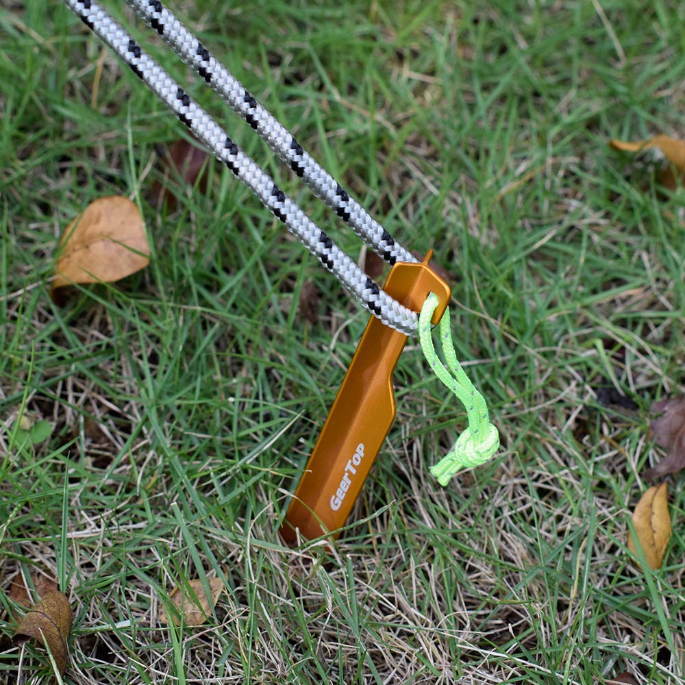 GeerTop 10 Pack Aluminum Tent Stakes Heavy Duty Metal Pegs