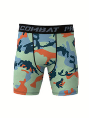 Men's Camo Compression Pants Quick Drying Workout Shorts