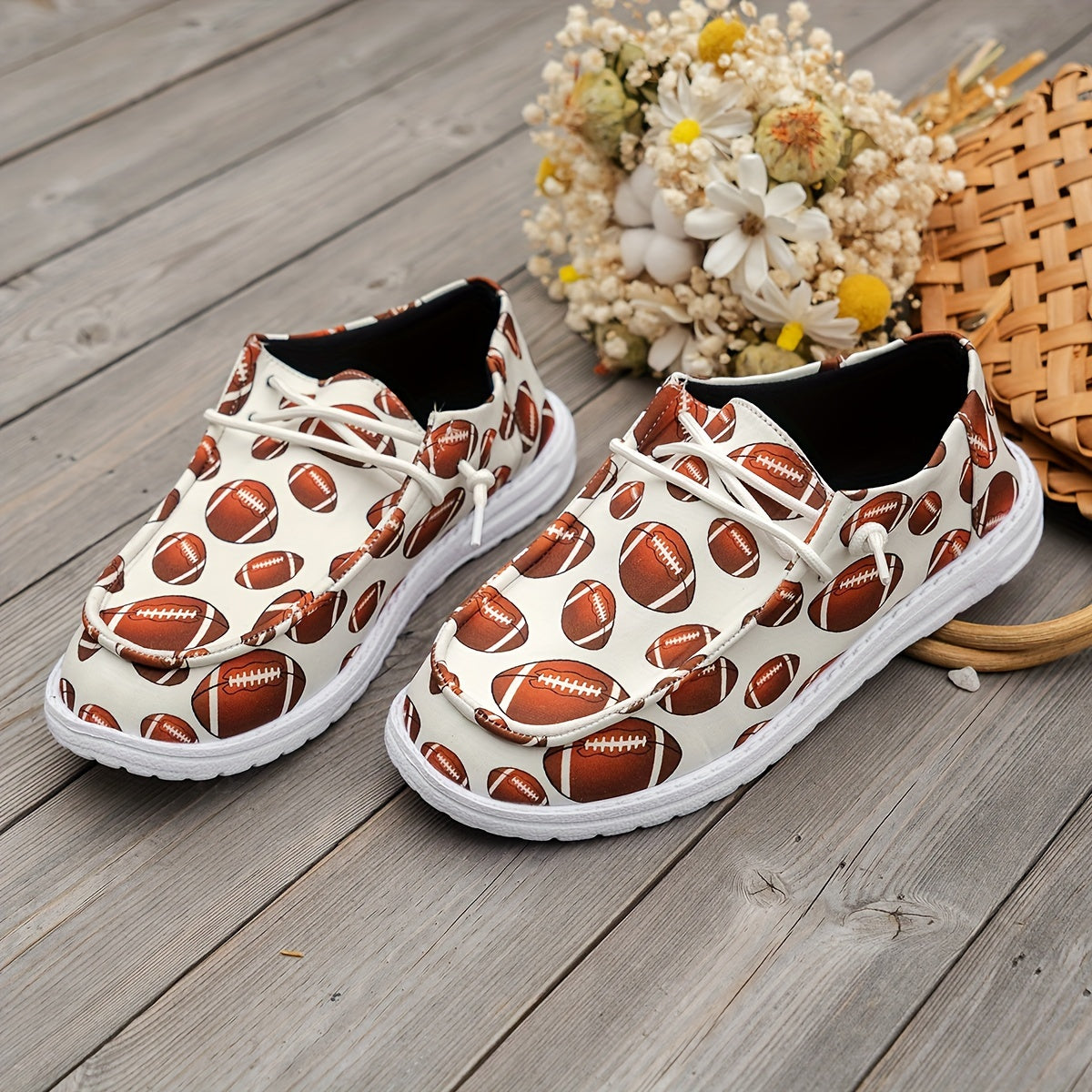 Women's Rugby Pattern Flat Shoes Lightweight Soft Comfortable Sport Running Shoe