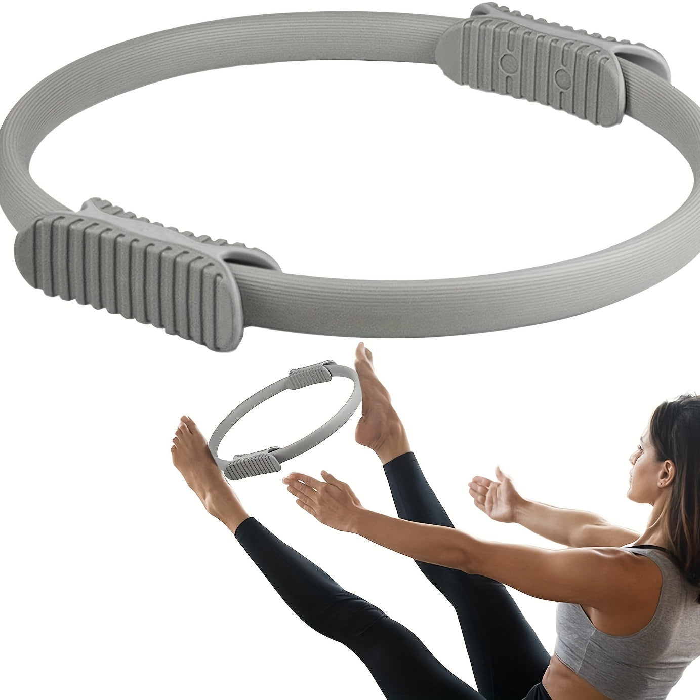 Pilates Ring with Double Handle - Yoga Training Equipment for Thigh Toning