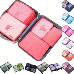 6pcs Lightweight Luggage Packing Cubes Clothing Organizer