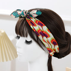 Geometric Print Square Scarf Vintage Neckerchief Bandana Head Wrap