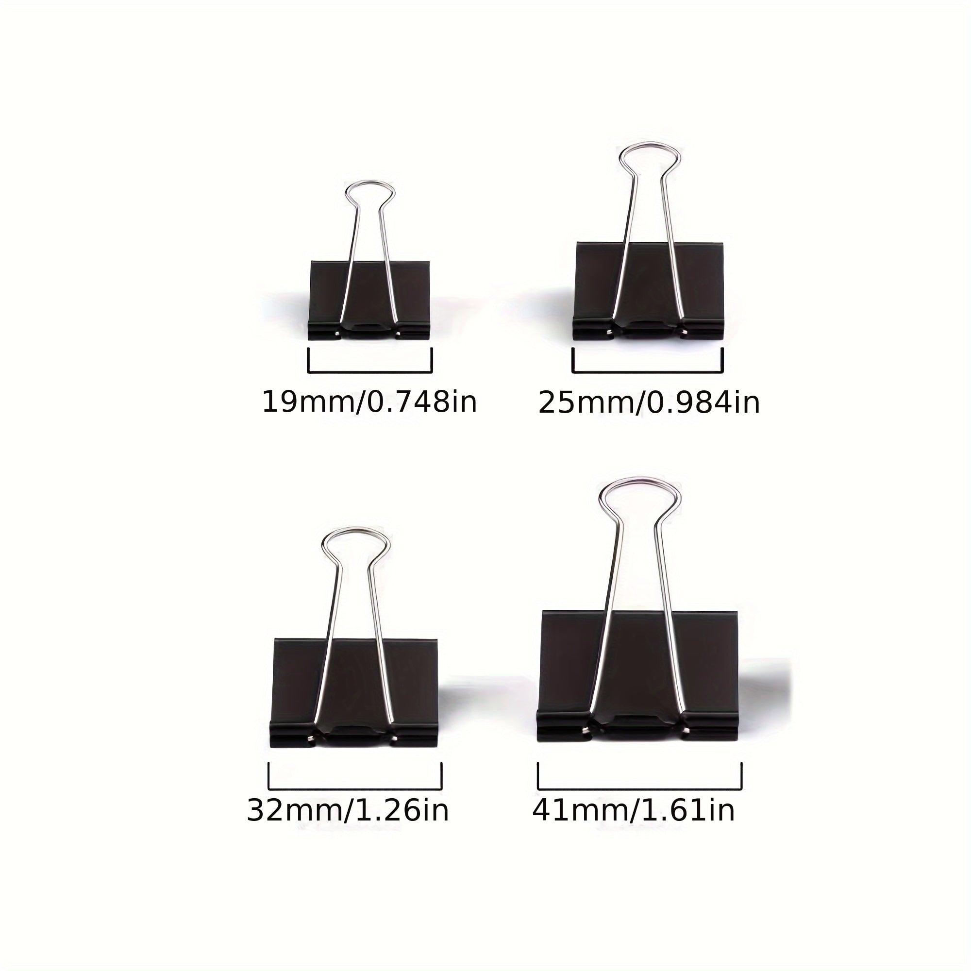 Binder Clips Paper Clamps Assorted Sizes Large Medium Small 26pcs