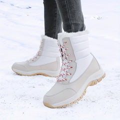 Plush Lined Thermal Snow Boots Wear Resistance Non Slip Round Toe Snow Shoes
