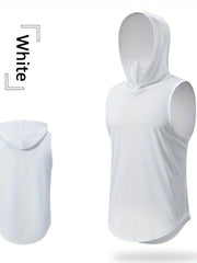 Breathable Men's Hooded Sleeveless Vest for Running