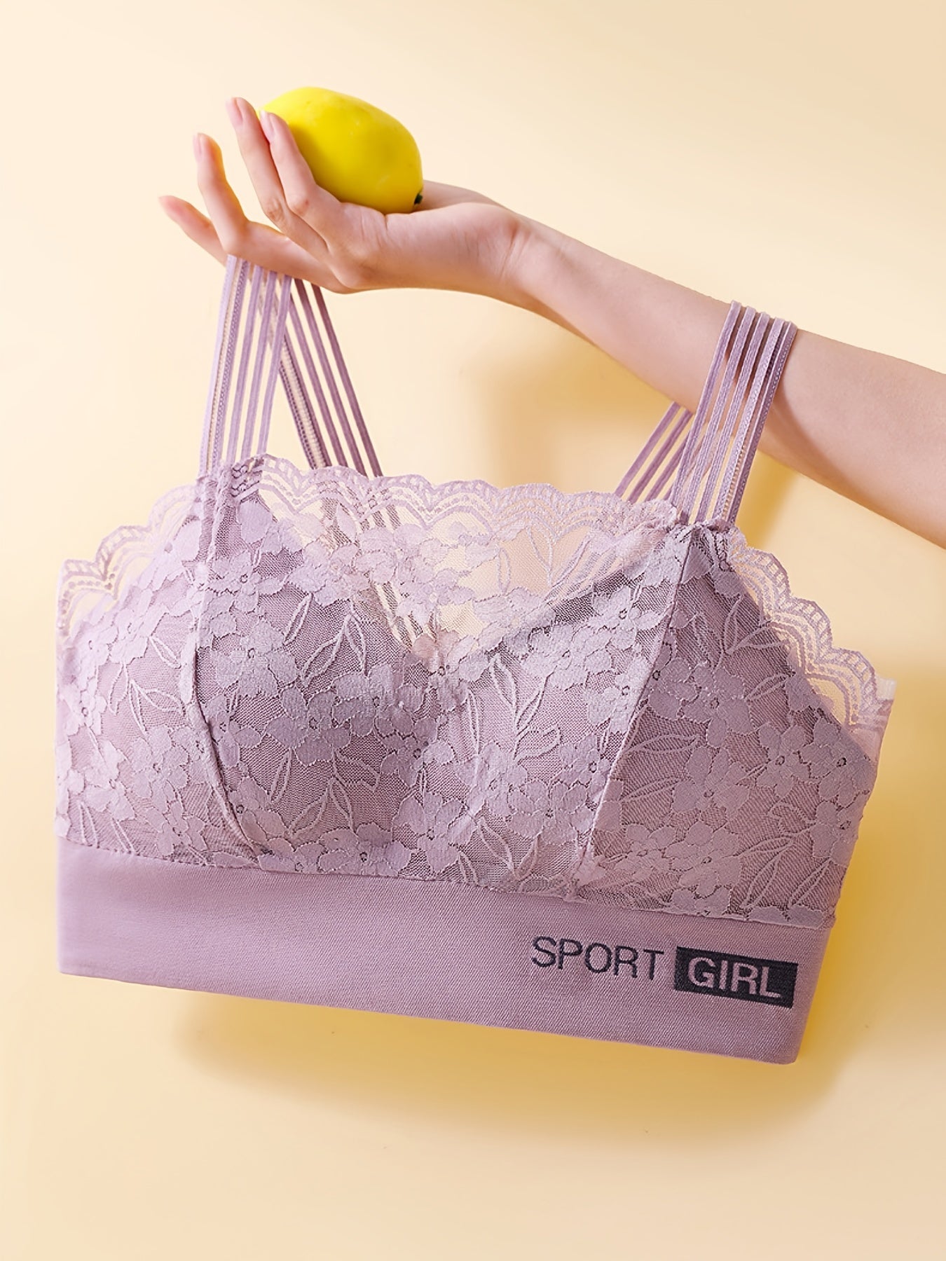 Lace Wireless Bra & Scallop Trim Bra