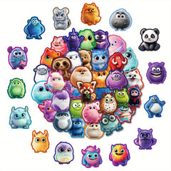 50pcs Colorful Furry Monster Vinyl Stickers for Laptops Water Bottles Cars